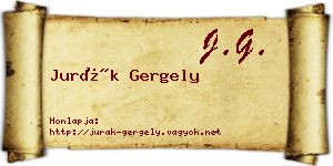Jurák Gergely névjegykártya